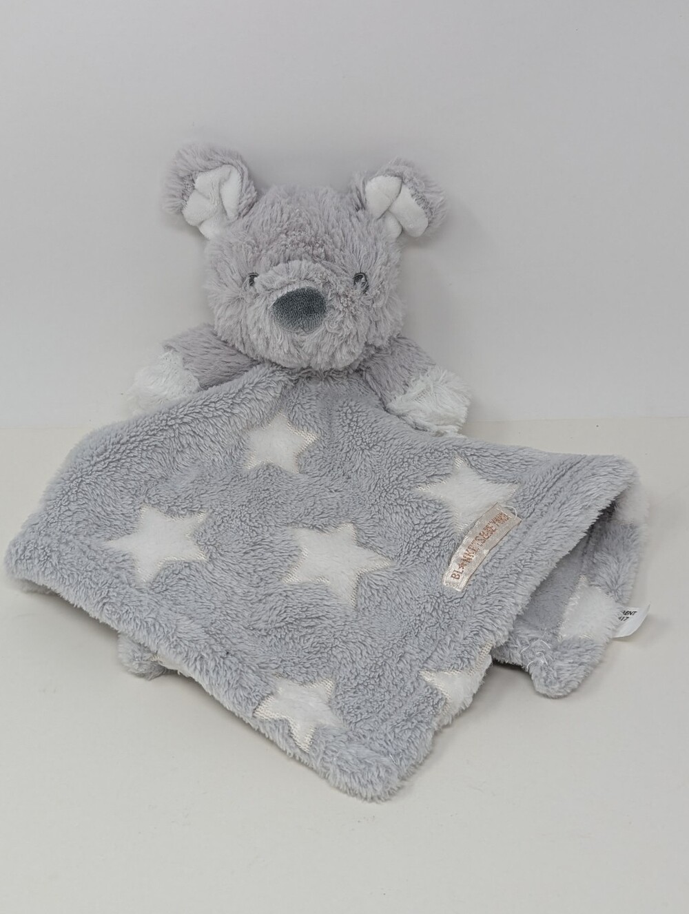 Blankets & Beyond Lovey Puppy Dog Gray Stars